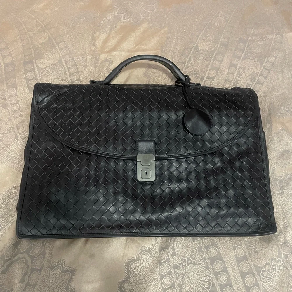Bottega Veneta Mens Brown Briefcase